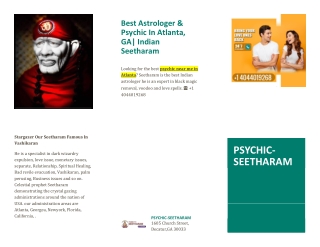 Best Astrologer & Psychic In Atlanta, GA| Indian Seetharam