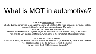 What is MOT in automotive_