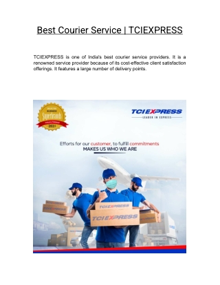Best Courier Service  | TCIEXPRESS