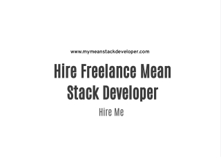 Hire Freelance Mean Stack Developer