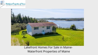 Lakefront Homes For Sale in Maine- Waterfront Properties of Maine