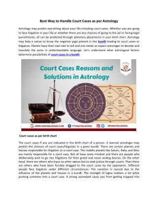 Best Way to Handle Court Cases as per Astrology