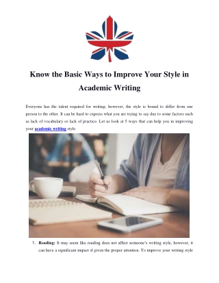 Improve Your Style in Academic Writing