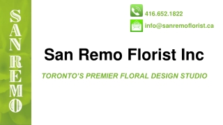 San Remo Florist Inc - High End Floral Arrangements For Corporate Events