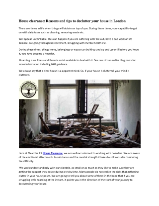 House clearance Reasons and tips to declutter your house in London-converted