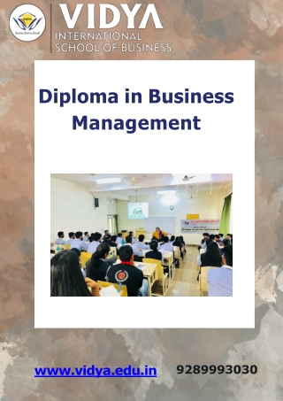 Post Graduate Diploma in Business Management| Diploma in Business Management