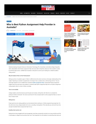 Who Is Best Python Assignment Help Provider in Australia