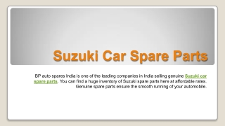 Best Suzuki Car Spare Parts