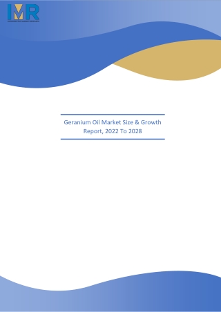 Geranium Oil Market