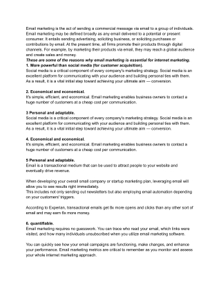 Importrances of email marketing