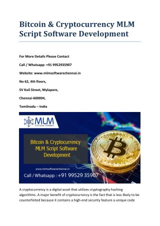 Bitcoin & Cryptocurrency MLM Script Software Development