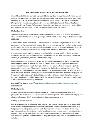 Motor Soft Starter Market | Global Industry Outlook 2029