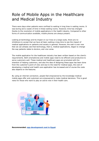 Role of Mobile Apps in Healthcare and Medical Industry - Google Docs