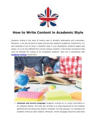 How to Write Content in Academic Style