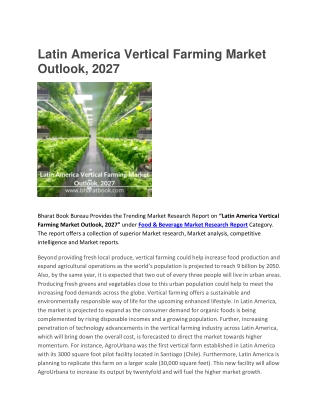 Latin America Vertical Farming Market Outlook, 2027