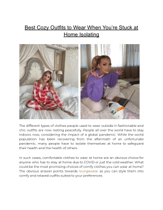 Best Cozy Outfits to Wear When You’re Stuck at Home Isolating