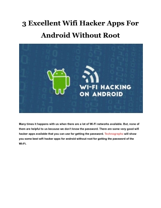 3 Excellent Wifi Hacker Apps For Android Without Root