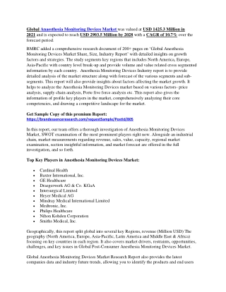 Anesthesia Monitoring Devices Market