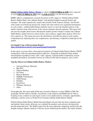 Lithium-Sulfur Battery Market