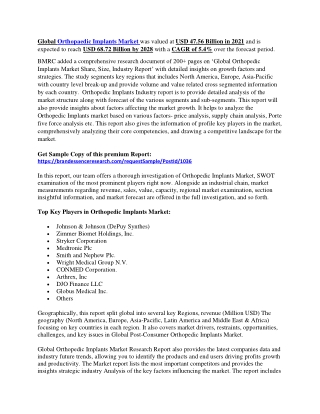 Orthopedic Implants Market