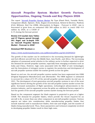 Aircraft Propeller System Market Growth Factors, Opportunities, Ongoing Trends and Key Players 2026