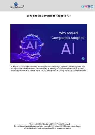 Why Should Companies Adapt to AI