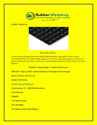 Flexibele waterslangen  Rubberwebshop.nl