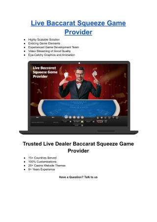 Live Baccarat Squeeze Game Provider