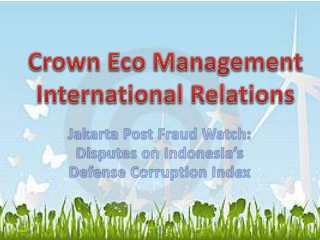 Disputes on Indonesia’s Defense Corruption Index - crown eco
