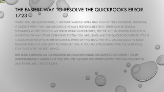 A complete guide to fix QuickBooks Error 1723 within a minute