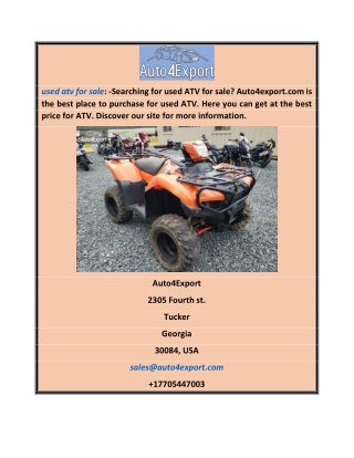 Used Atv for Sale | Auto4export.com