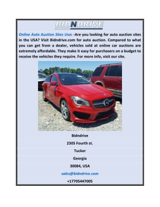 Online Auto Auction Sites Usa | Bidndrive.com