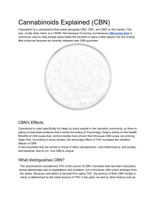 Cannabinoids Explained (CBN)