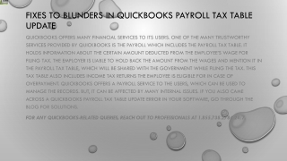 A complete step by step guide for QuickBooks Payroll Tax Table update