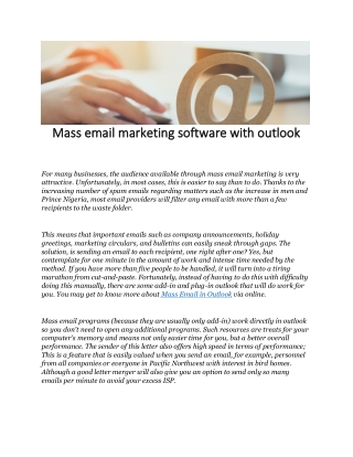 Mass Email in Outlook
