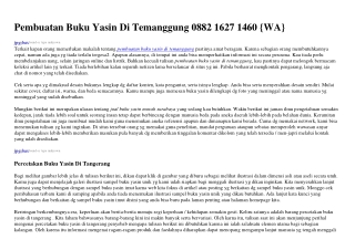 Pembuatan Buku Yasin Di Temanggung O882.1Ꮾ2ᜪ.14ᏮO[WA]