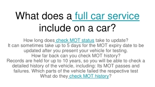 What does a full car service include on a car_