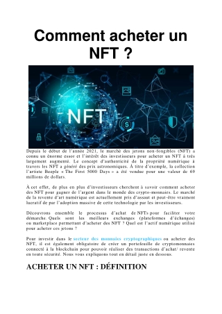 [Résolu] : Comment acheter un NFT ? Guide ultime