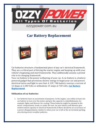 Car Battery Replacement