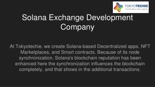 Solana Exchange Development Company