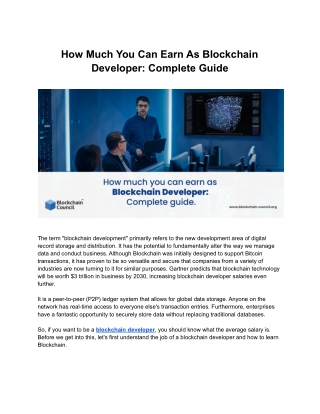 How Much You Can Earn As Blockchain Developer Complete Guide