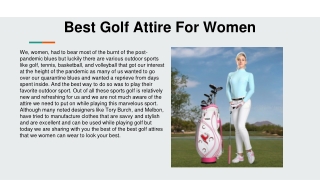 Best Golf Attire For Women