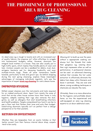 The Prominence Of Experts Area Rug Cleaning