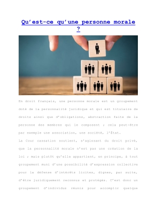 Définition d'une personne morale.