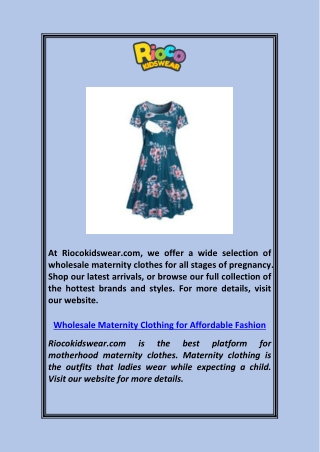 Wholesale Maternity Clothing for Affordable Fashion
