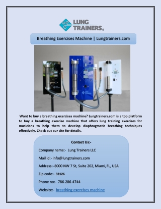 Breathing Exercises Machine | Lungtrainers.com