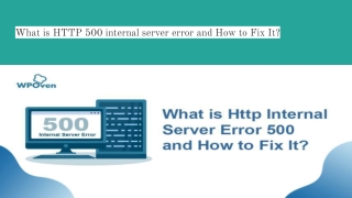 What is HTTP 500 internal server error and How to Fix It?