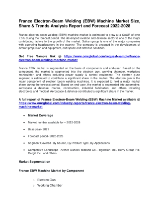 France Electron-Beam Welding (EBW) Machine Market