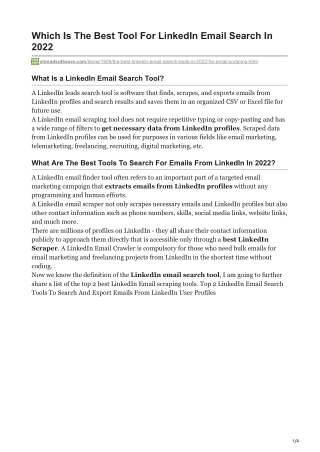 Which Is The Best Tool For LinkedIn Email Search In 2022