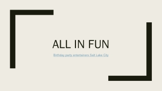 Birthday party entertainers Salt Lake City.